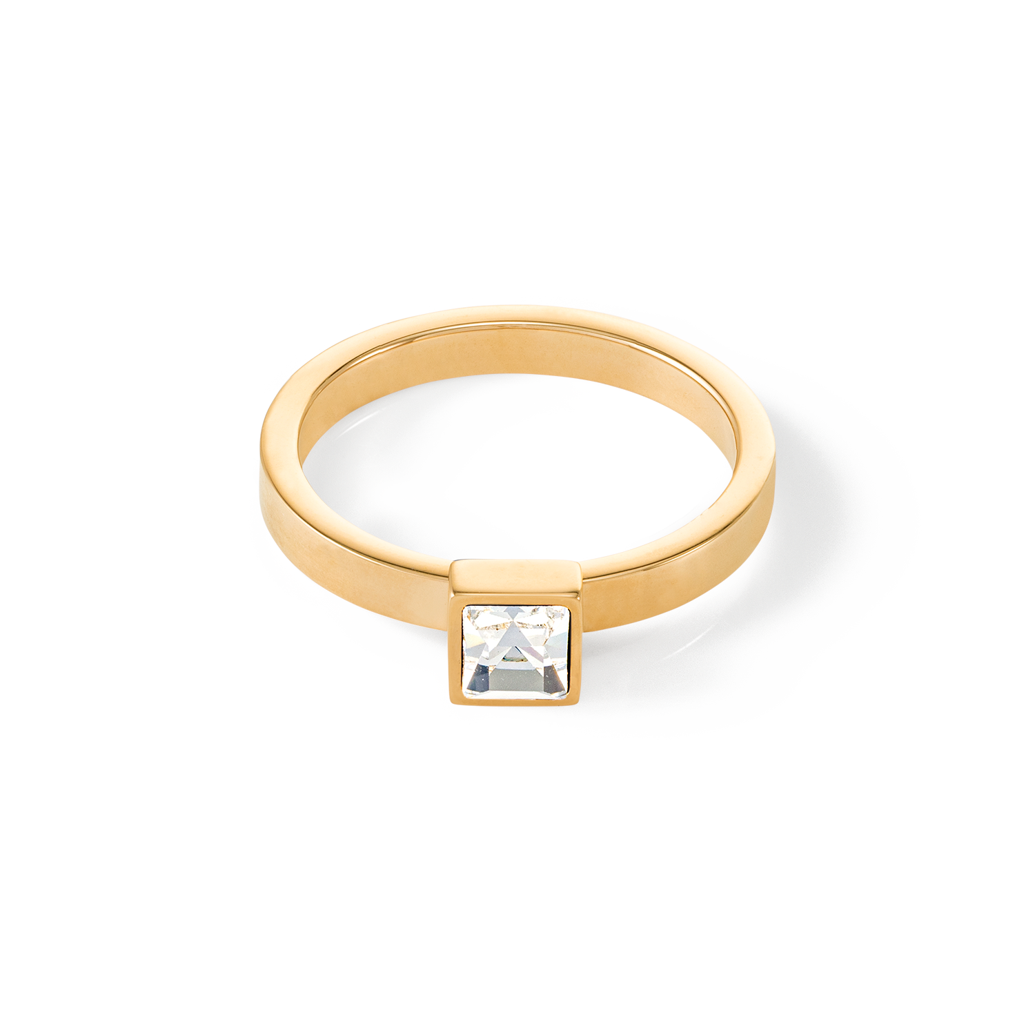 Brilliant Square small ring gold crystal
