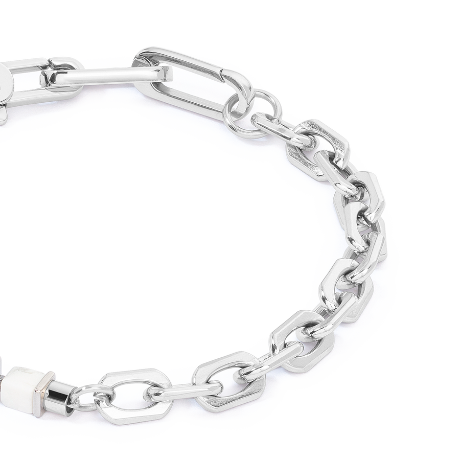 Unisex bracelet Fusion link chain white