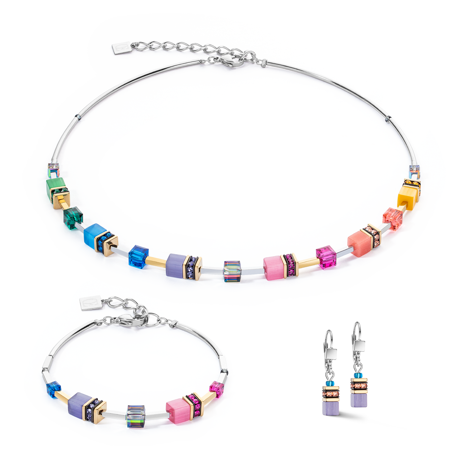 GeoCUBE® Iconic Lite Necklace Rainbow