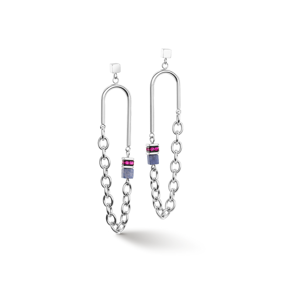 GeoCUBE® Iconic Boho earrings silver-multicolour