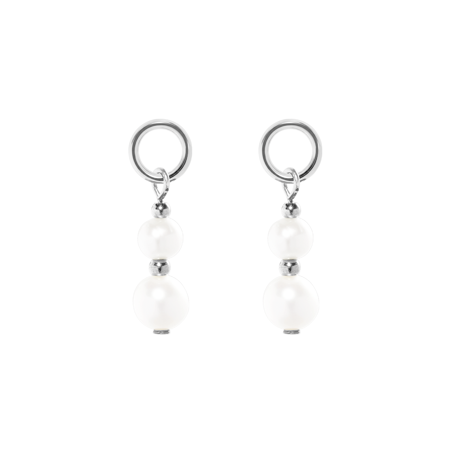 EAR ME UP Charm Pearls silver and white