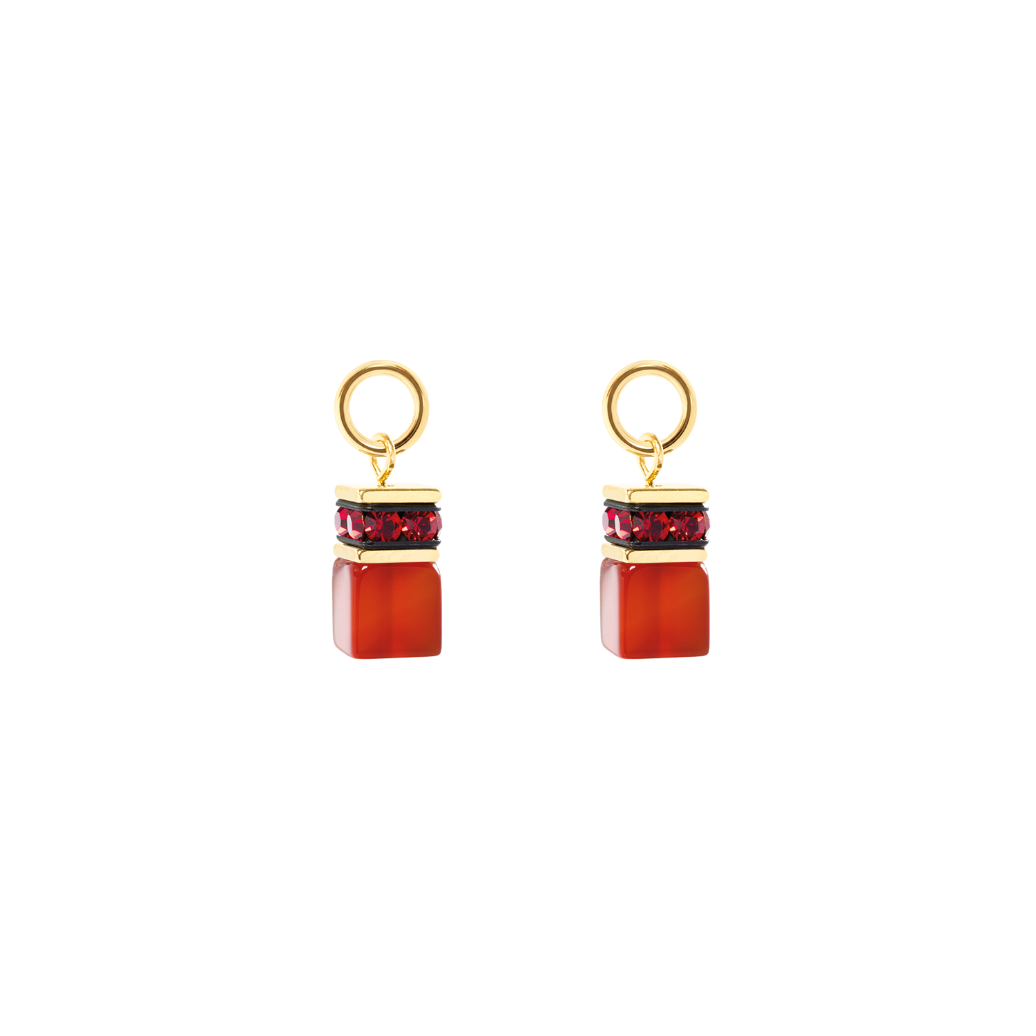 EAR ME UP Charm GeoCUBE® gold-red