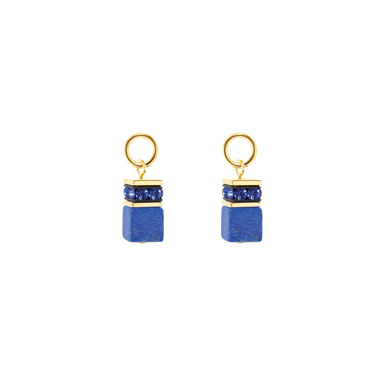EAR ME UP Charm GeoCUBE® gold-blue