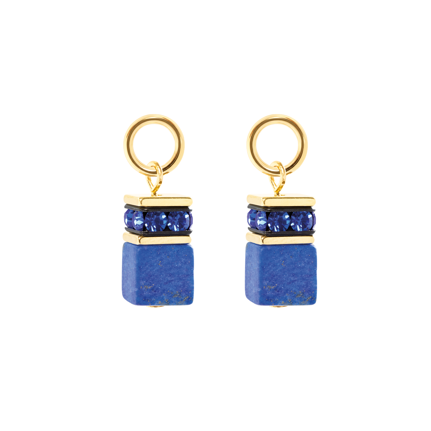 EAR ME UP Charm GeoCUBE® gold-blue