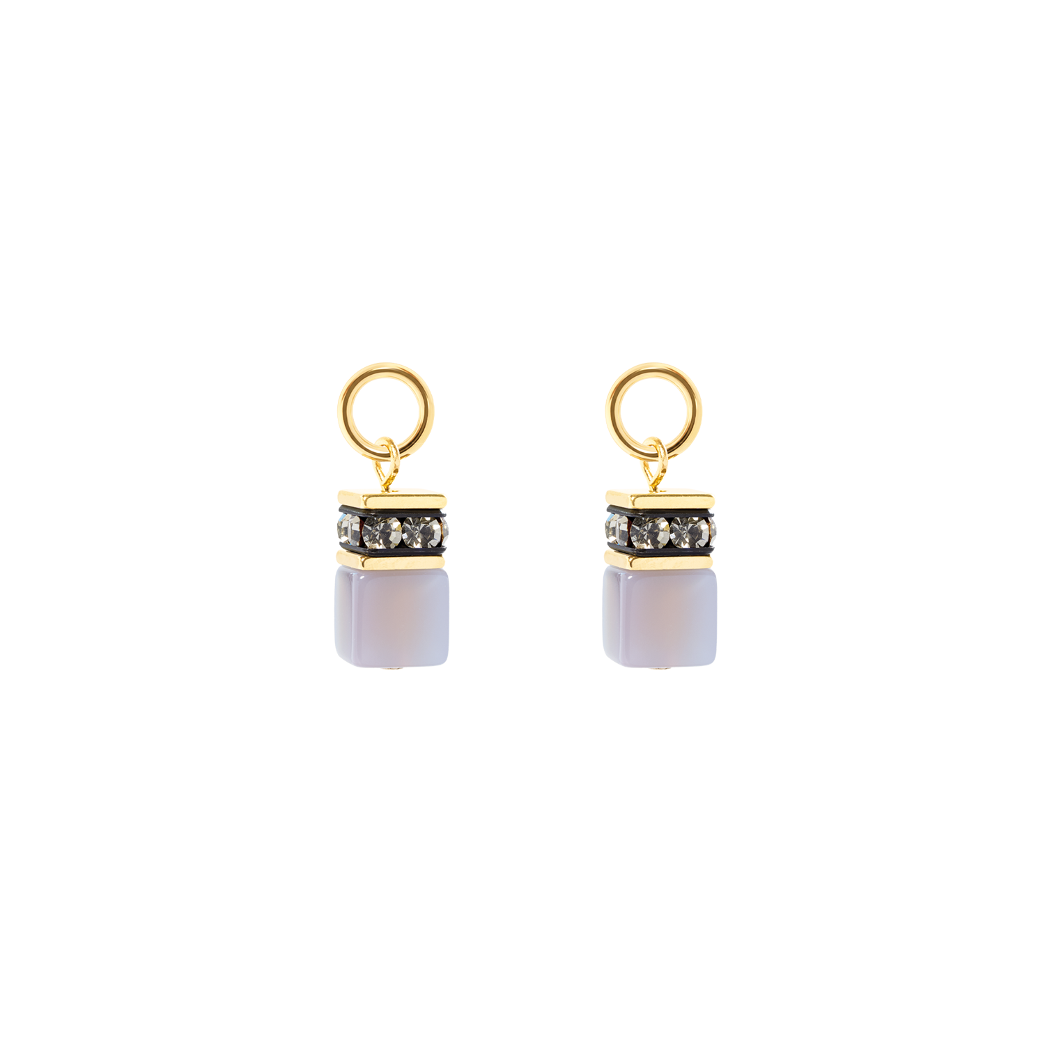 EAR ME UP Charm GeoCUBE® gold-grey