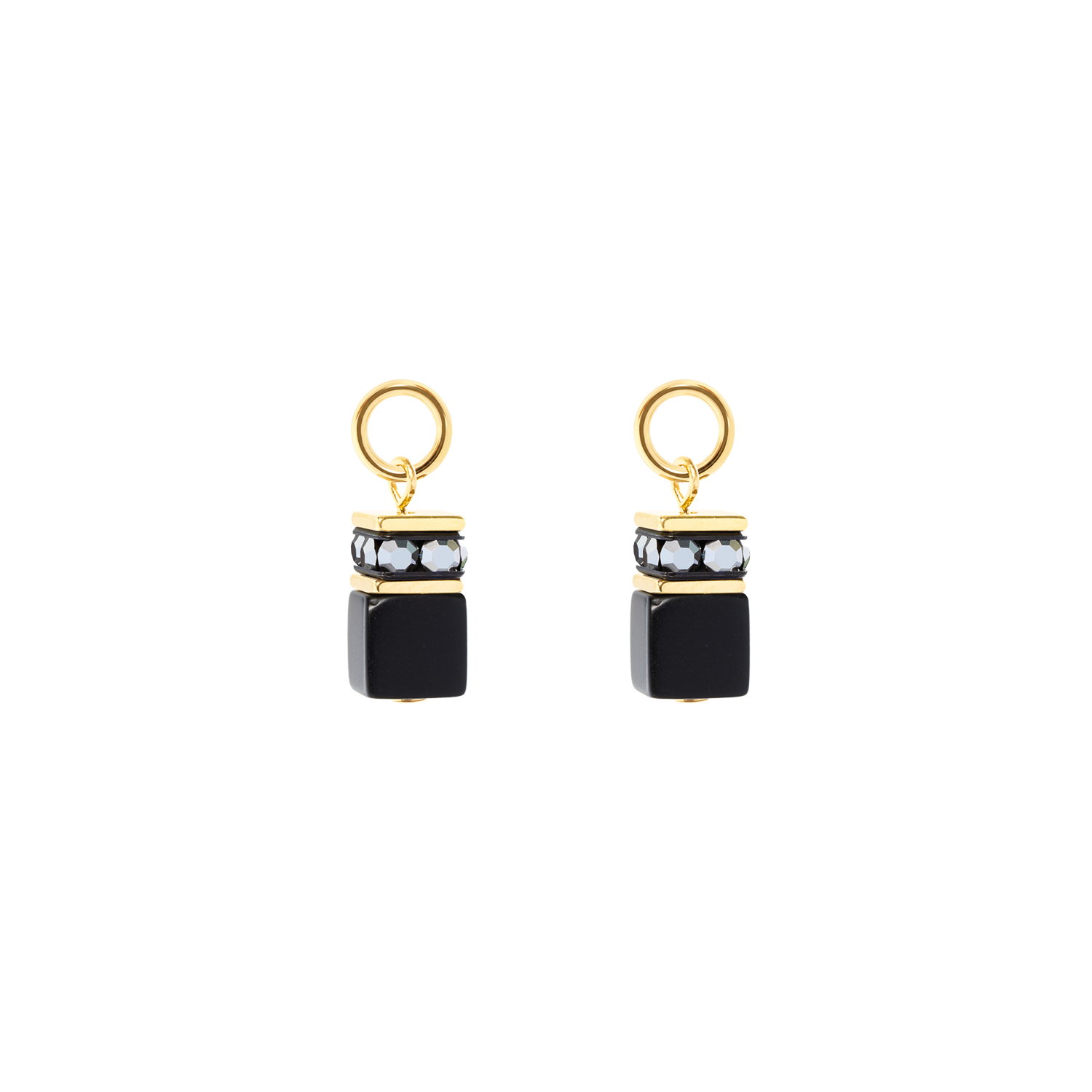 EAR ME UP Charm GeoCUBE® gold-black