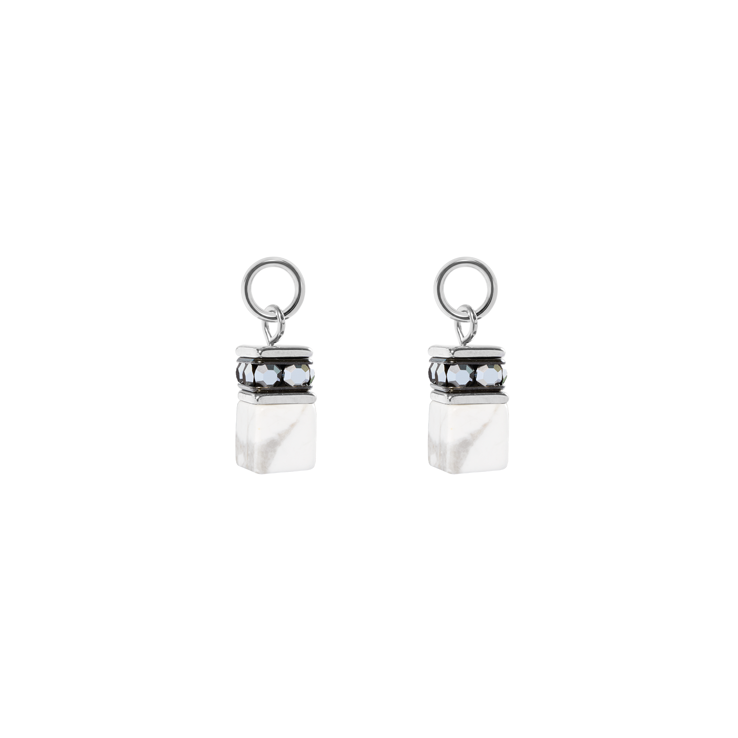 EAR ME UP Charm GeoCUBE® silver-white