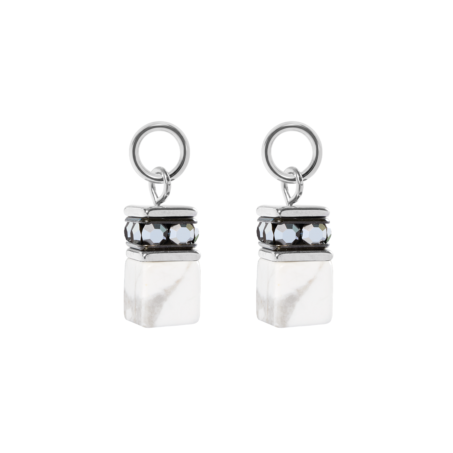 EAR ME UP Charm GeoCUBE® silver-white