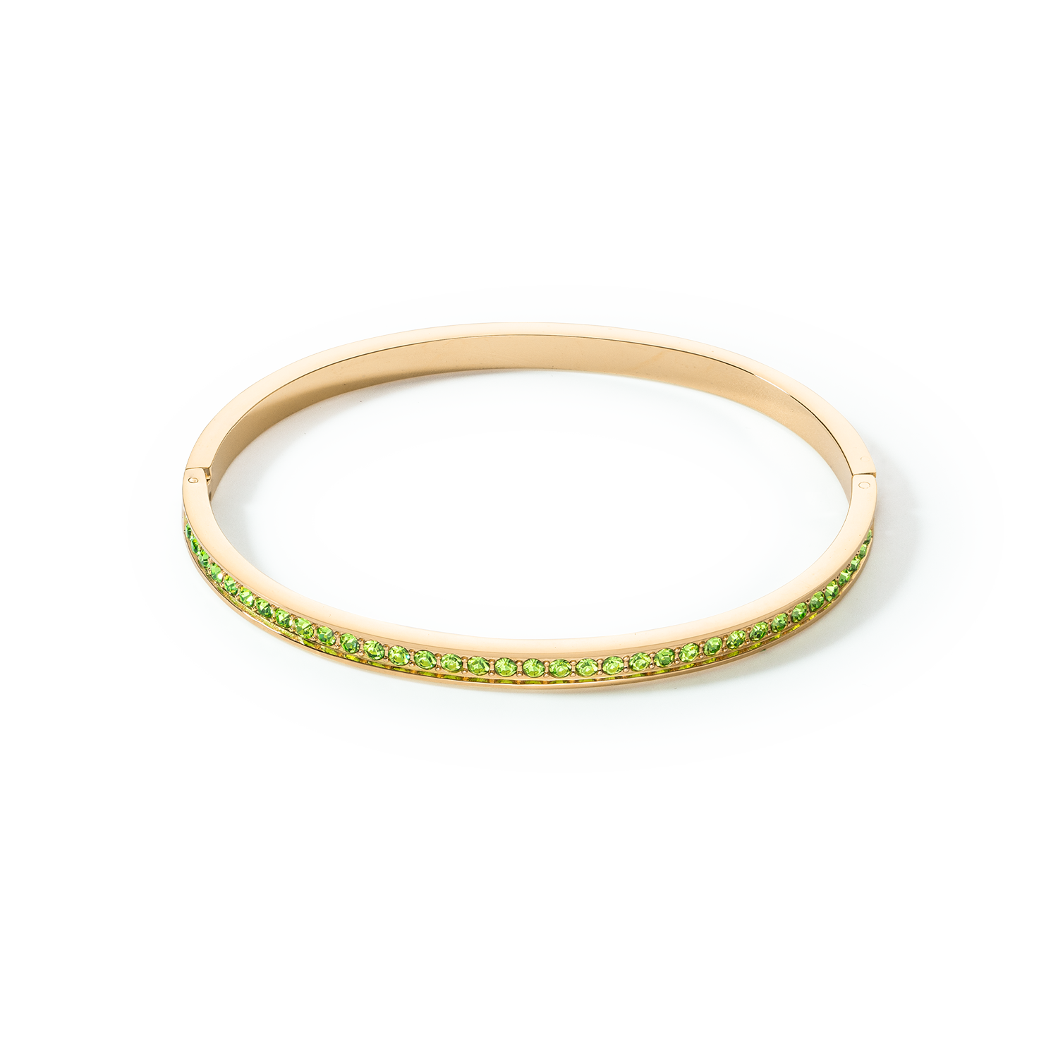 Bangle stainless steel & crystals gold 17