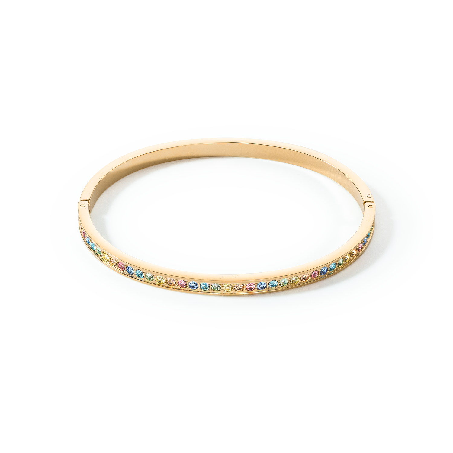 Bangle stainless steel & crystals multicolour pastel 17