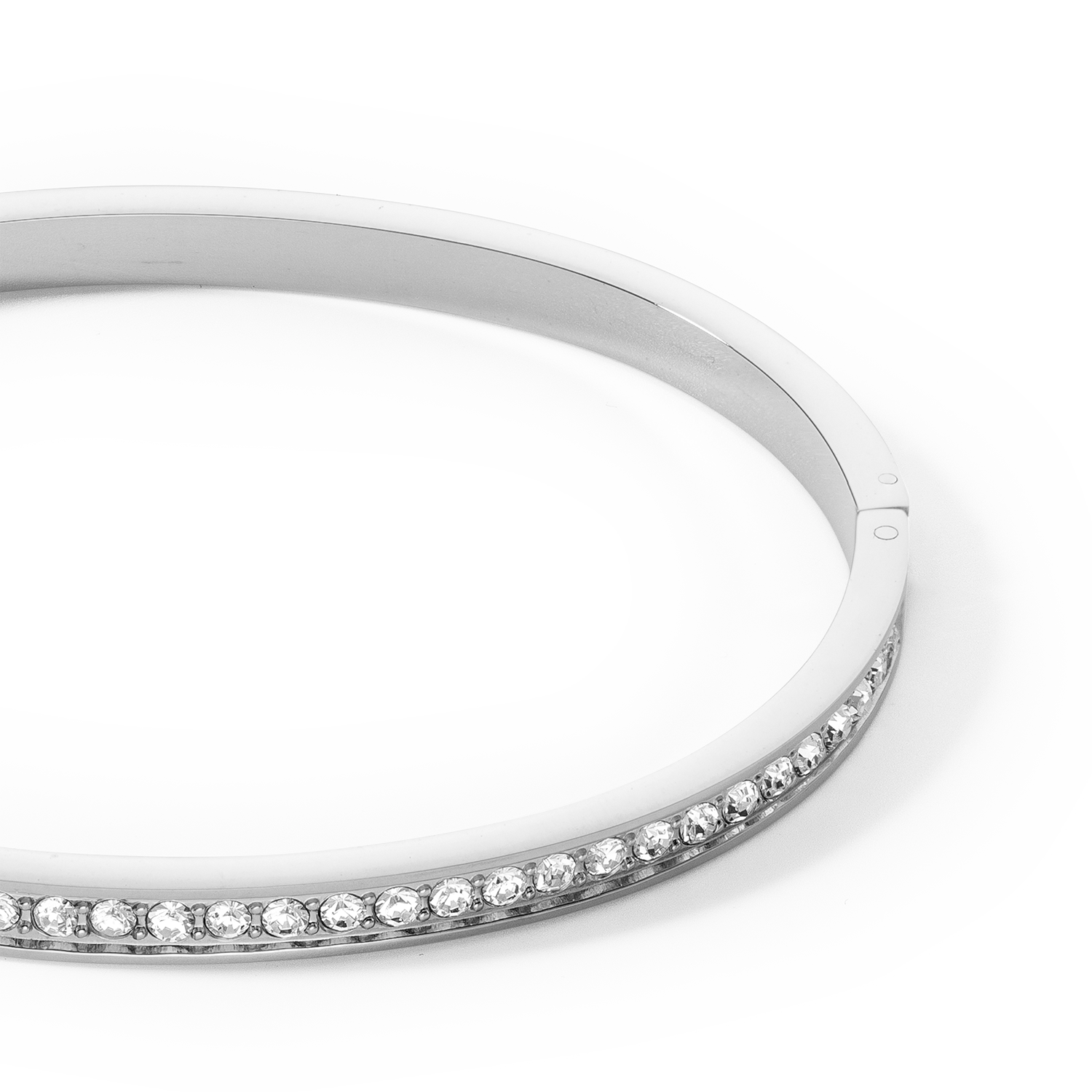 Bangle stainless steel & crystals silver crystal 19