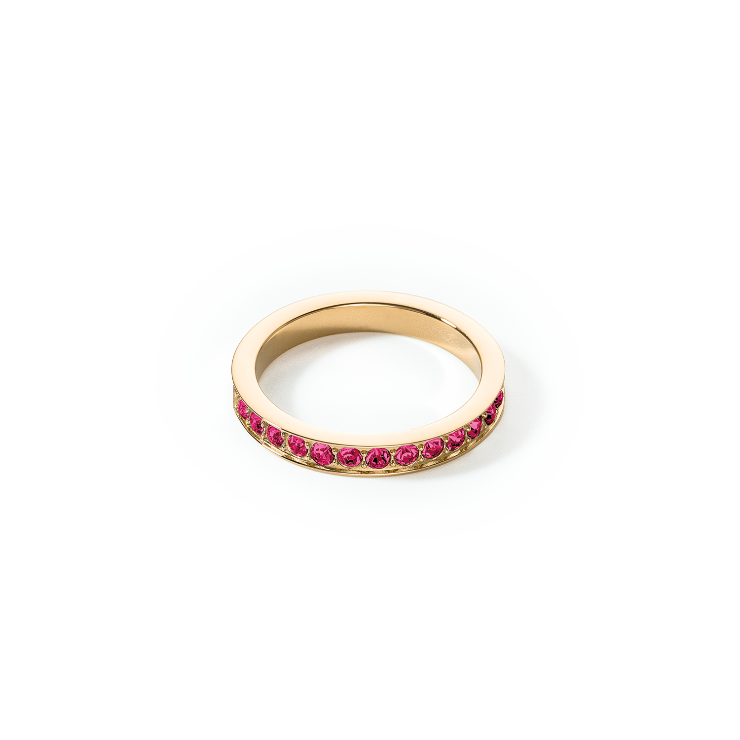 Ring stainless steel & crystals gold
