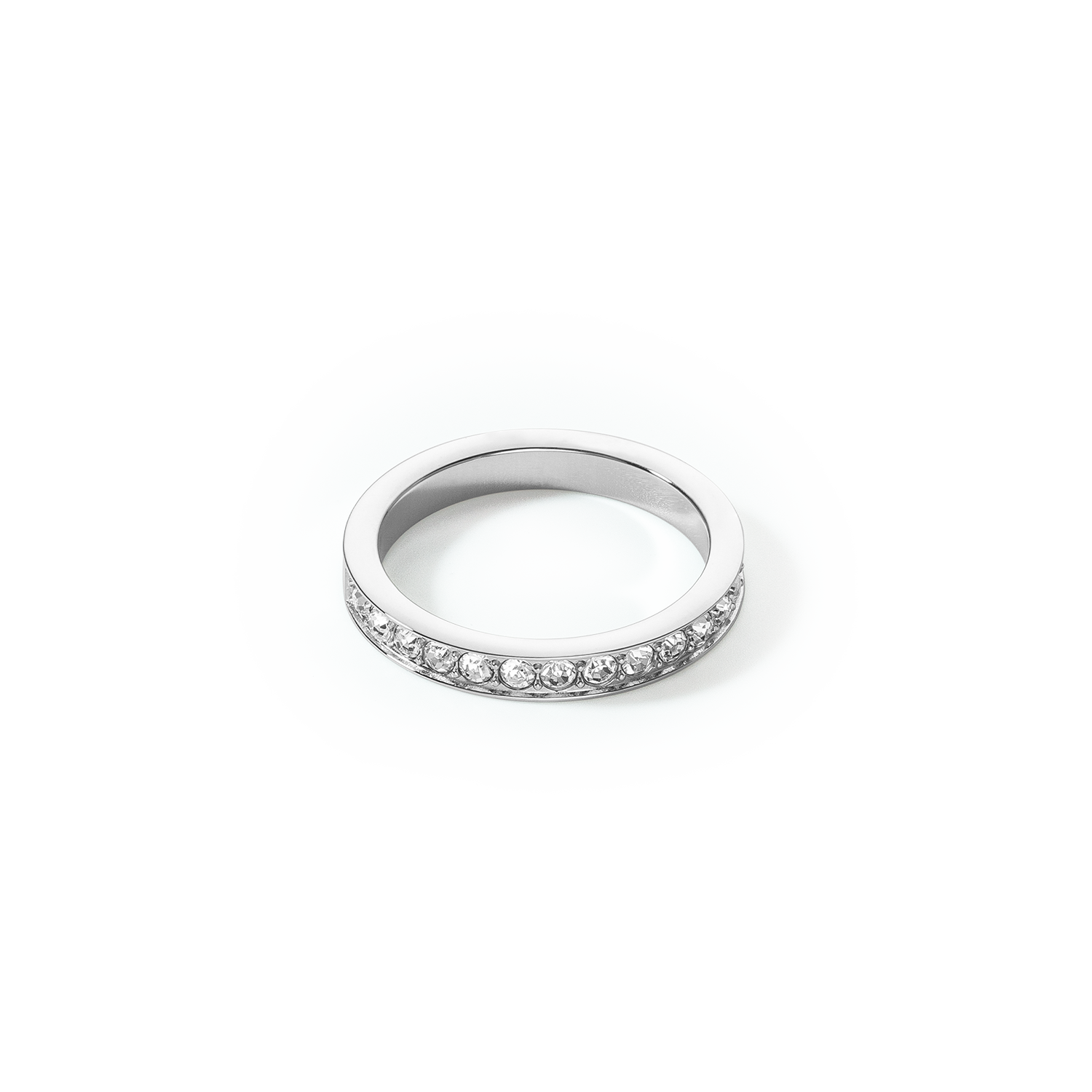 Ring stainless steel & crystals slim crystal