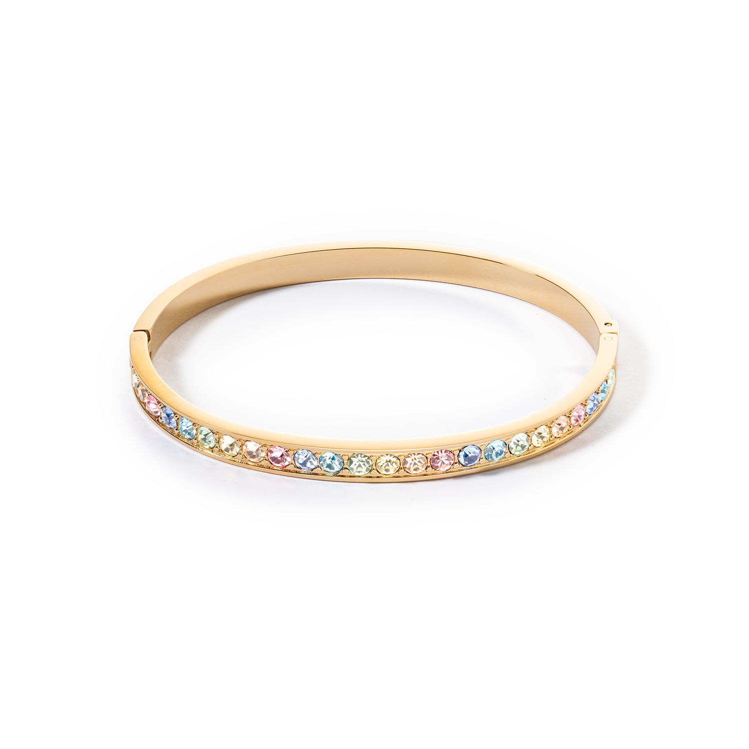 Bracelet stainless steel & crystals multi pastel