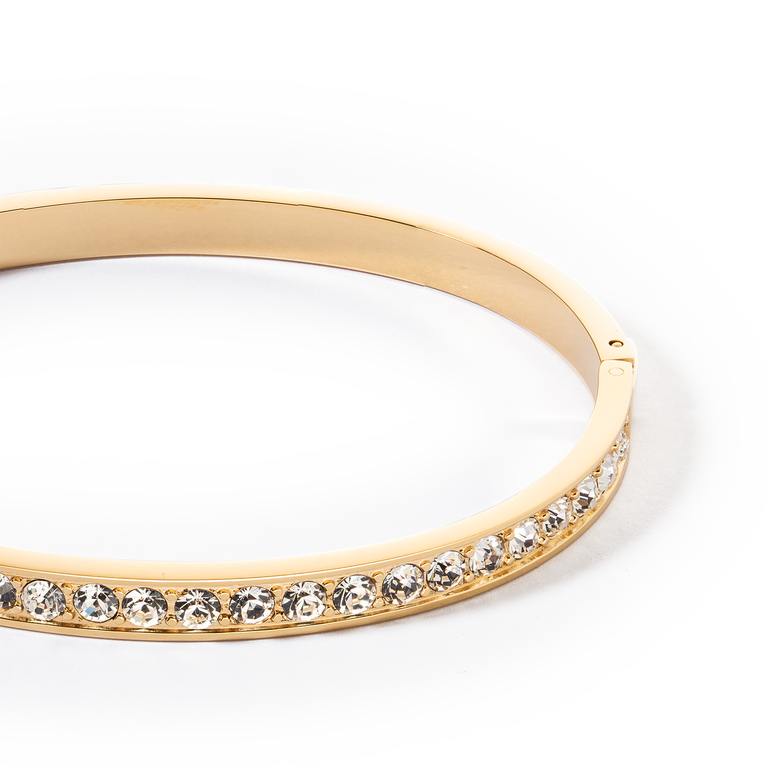 Bracelet stainless steel & crystals gold crystal (size 17 cm)