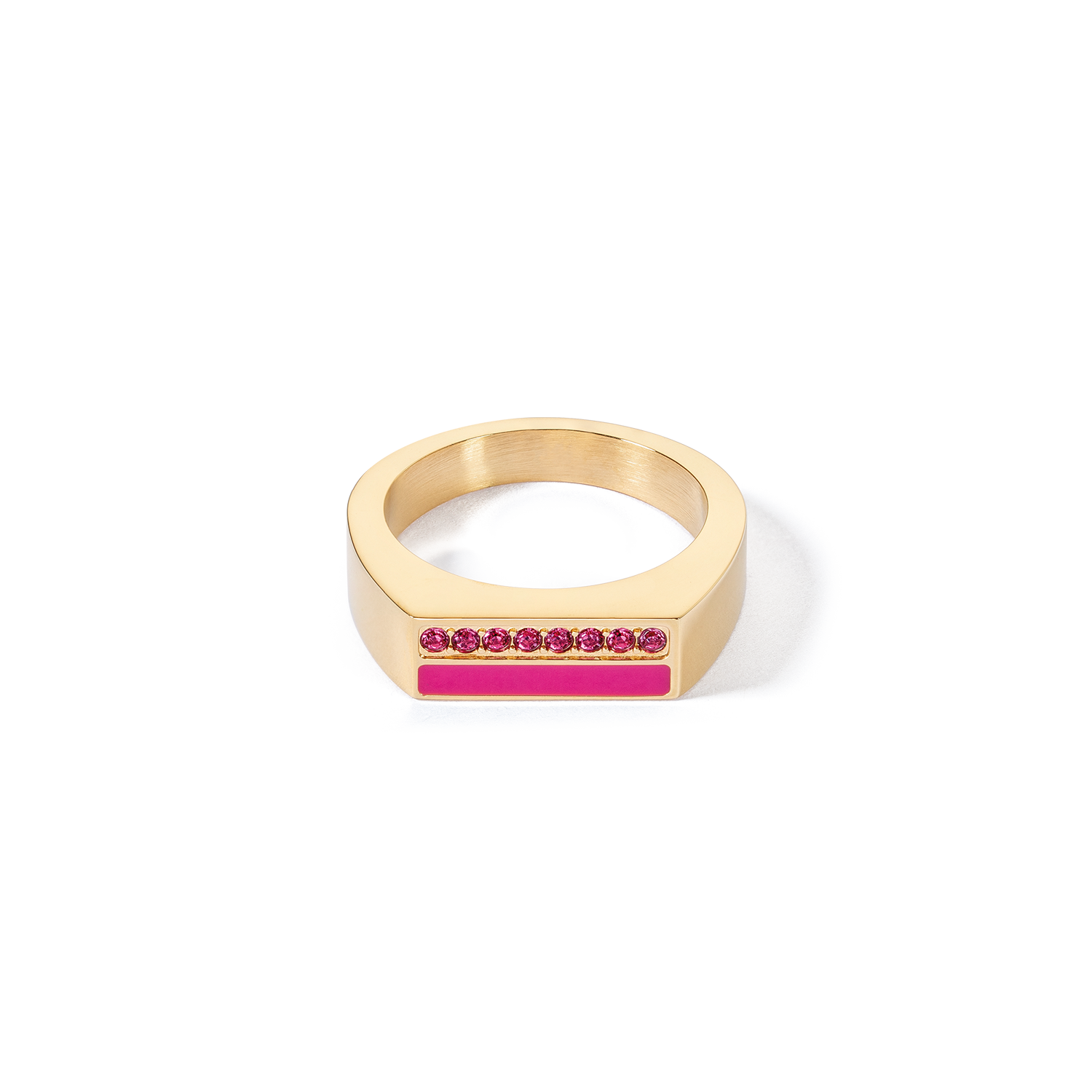 Ring Square Stripes gold