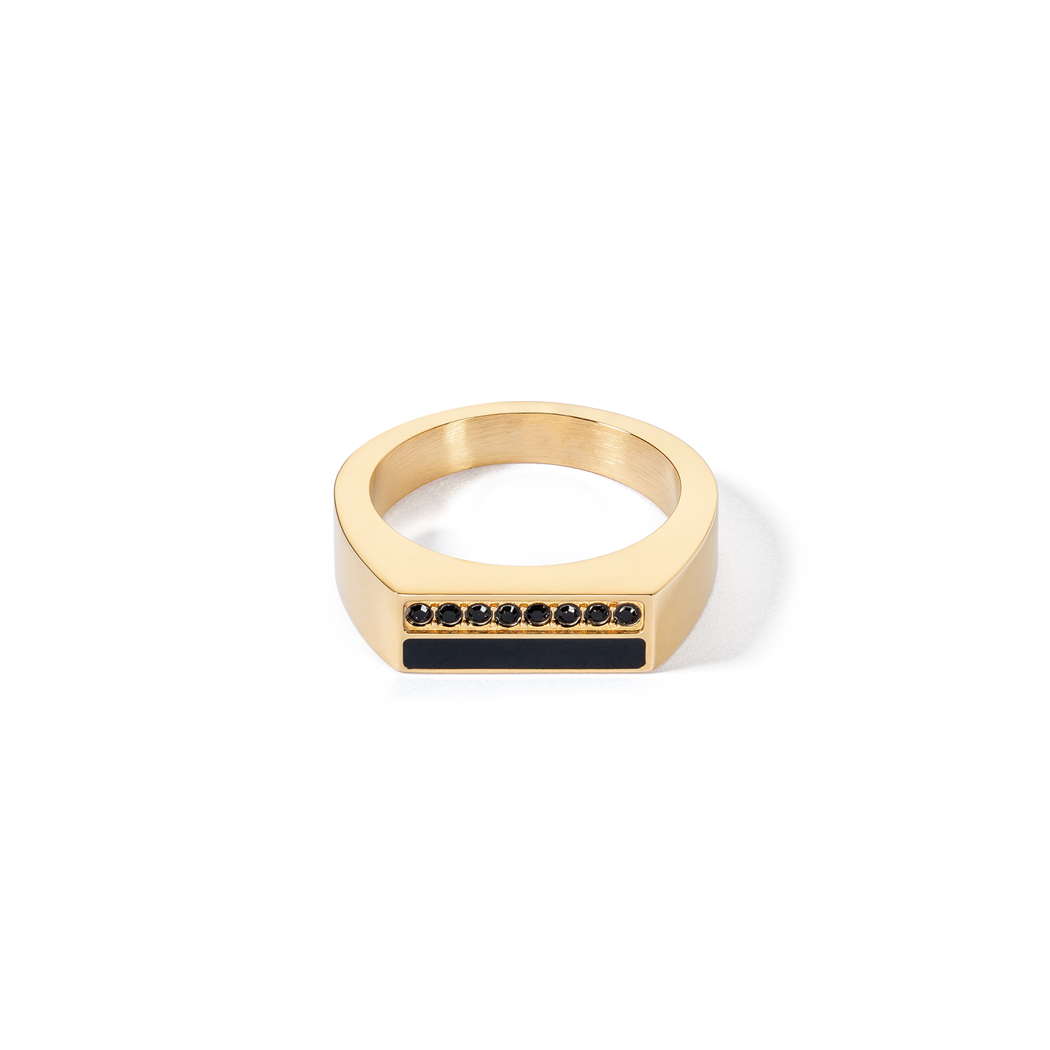 Ring Square Stripes gold