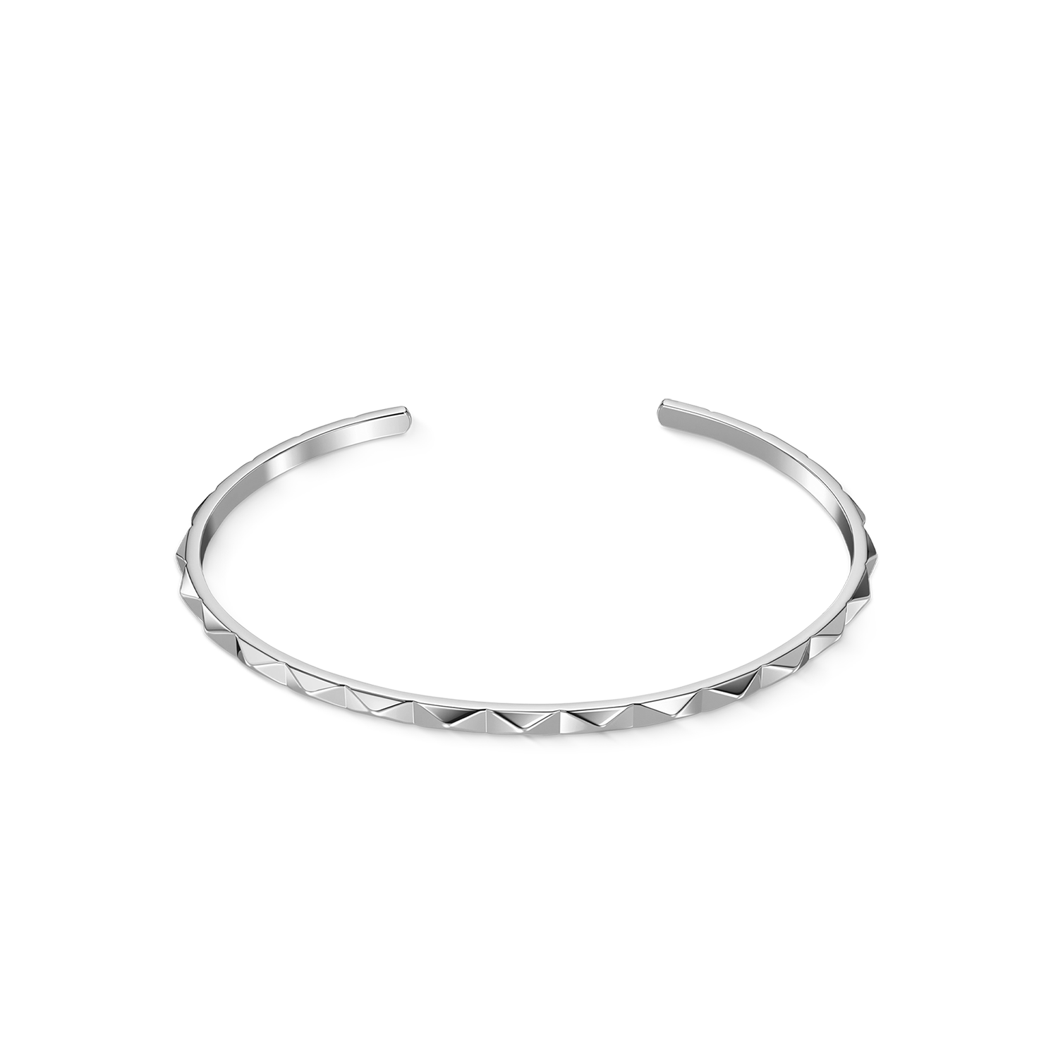 Open Spikes Bangle Silver