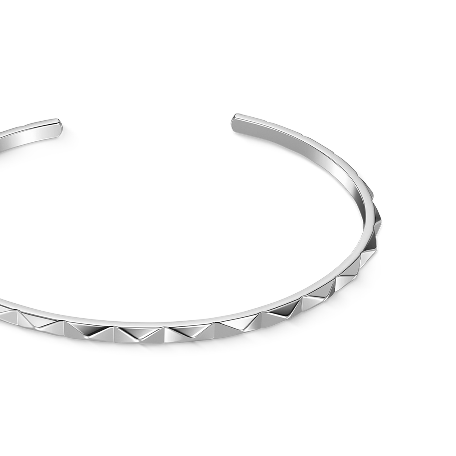 Open Spikes Bangle Silver