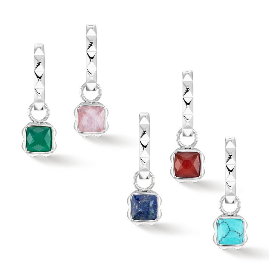 Hoop earrings Spikes 23 silver