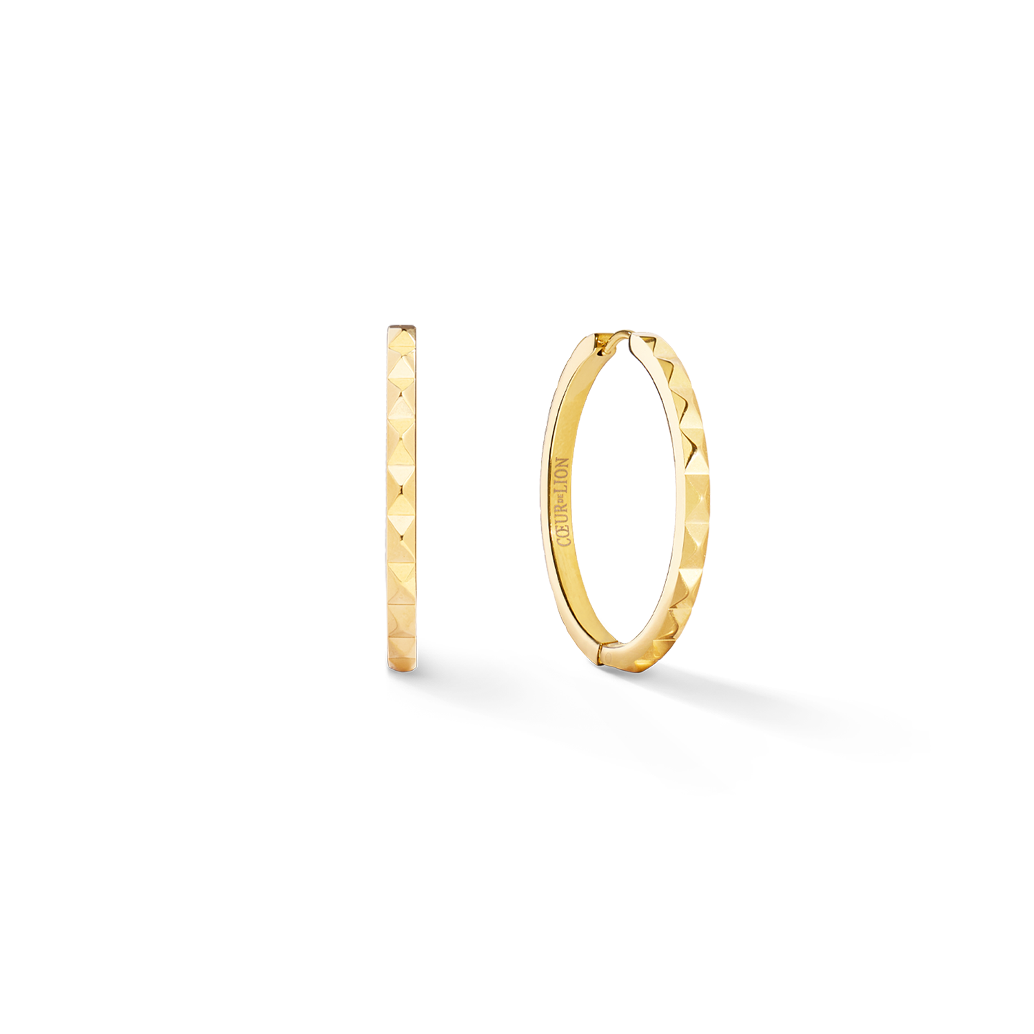 Hoop Earrings Spikes 35 gold