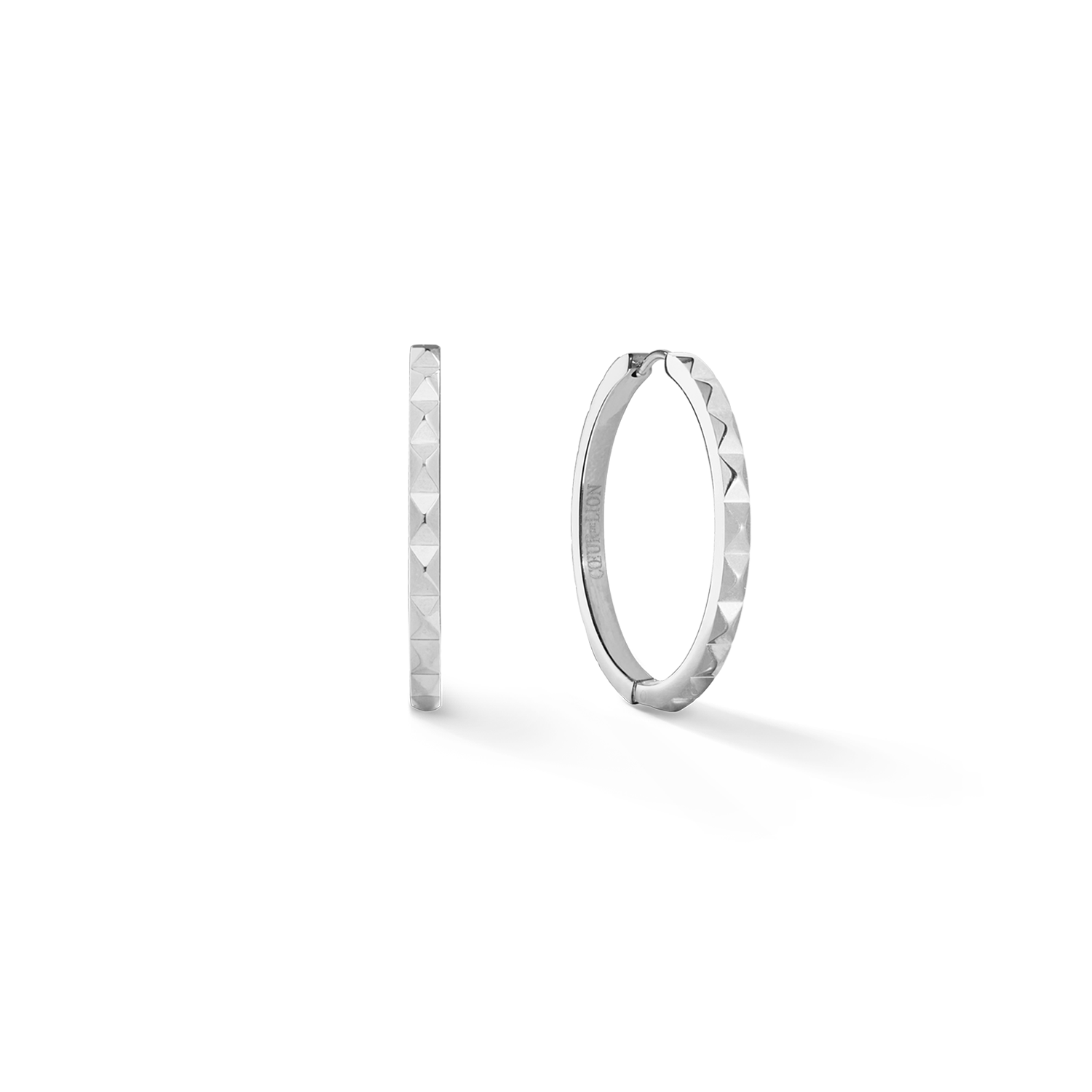 Hoop Earrings Spikes 35 silver