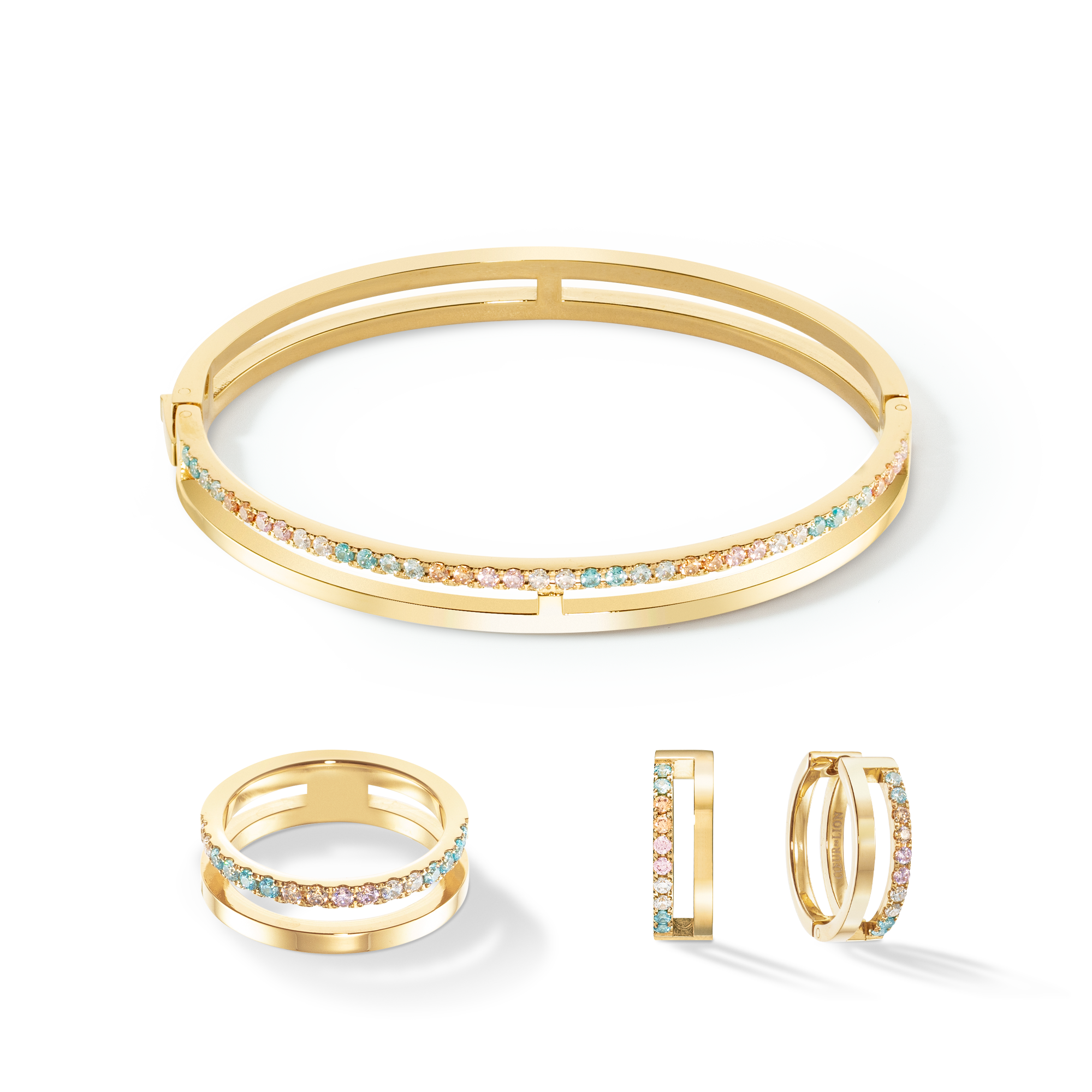 Eternal Unity Hoops gold-multicolour pastel