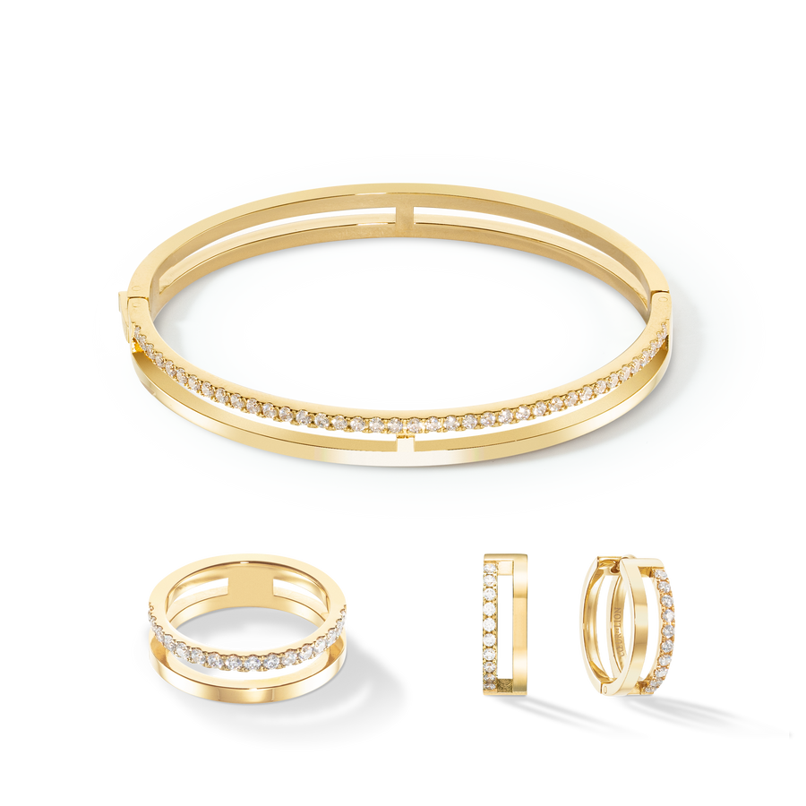 Eternal Unity Hoops gold-crystal