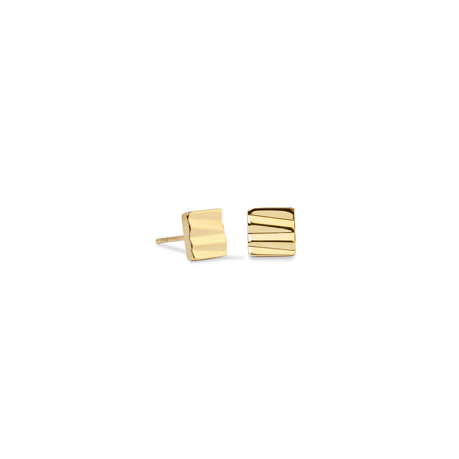 Stud earrings Square Wave gold