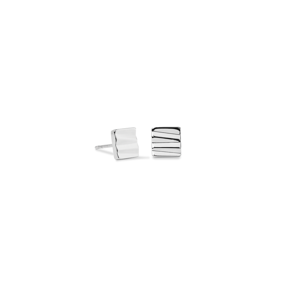 Stud earrings Square Wave silver