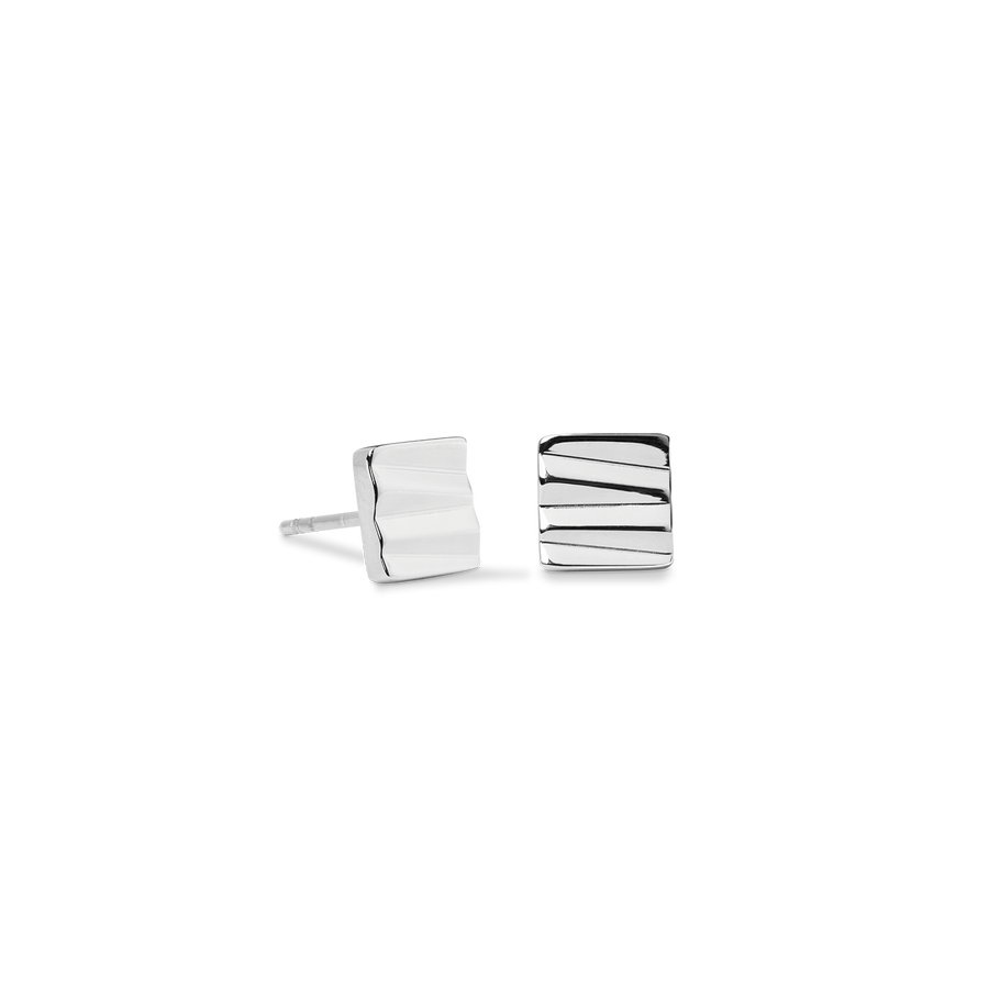 Stud earrings Square Wave silver