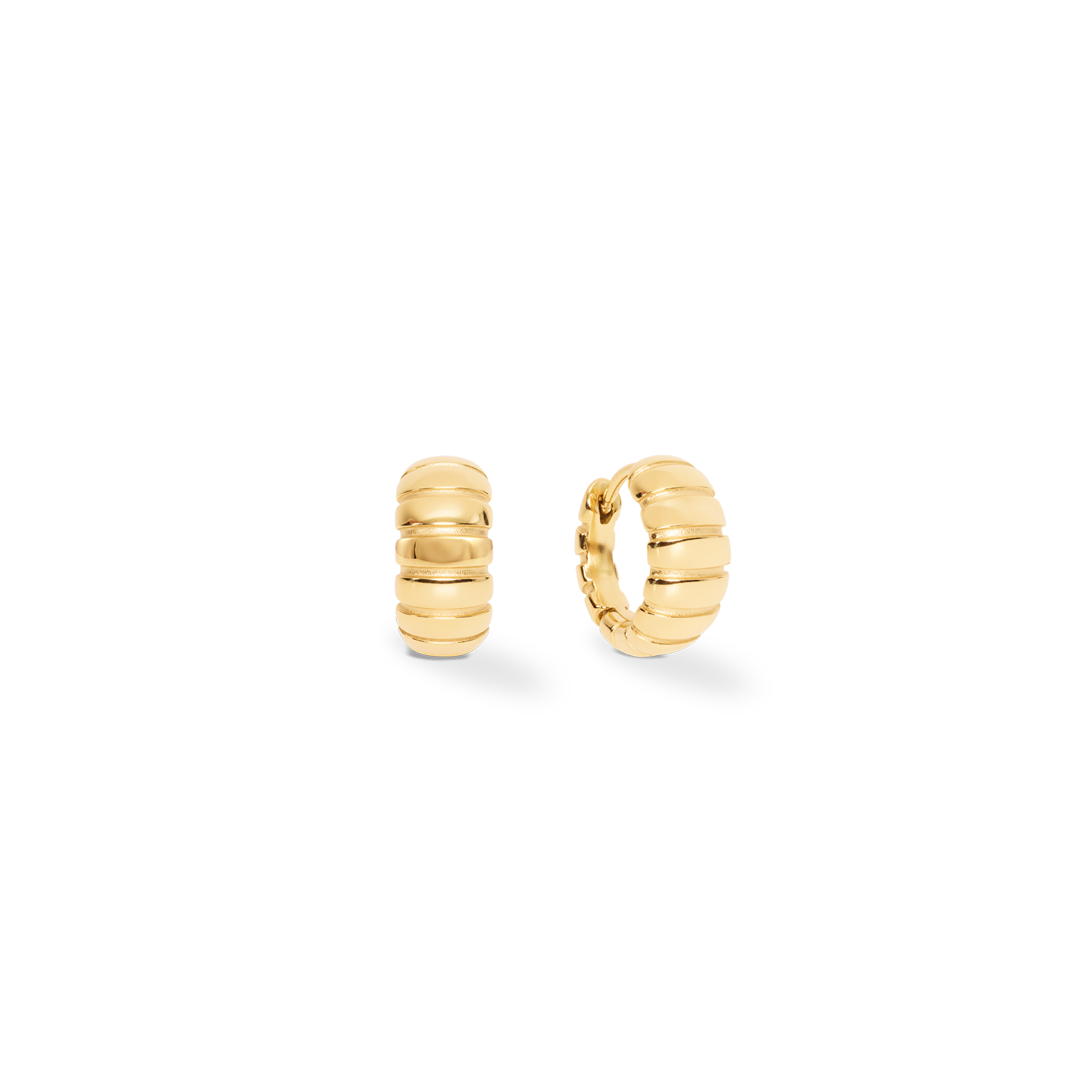 Structure Hoop Earrings Gold