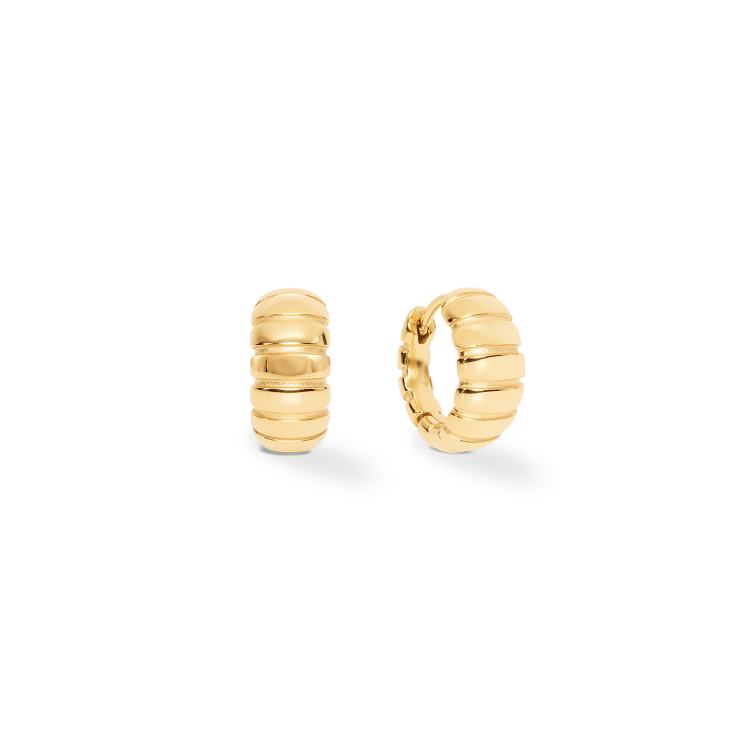 Structure Hoop Earrings Gold