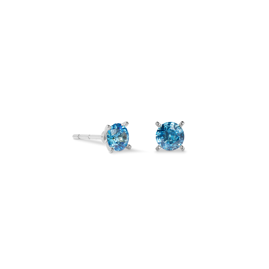 Stud earrings Glam Dot 5 mm silver-blue