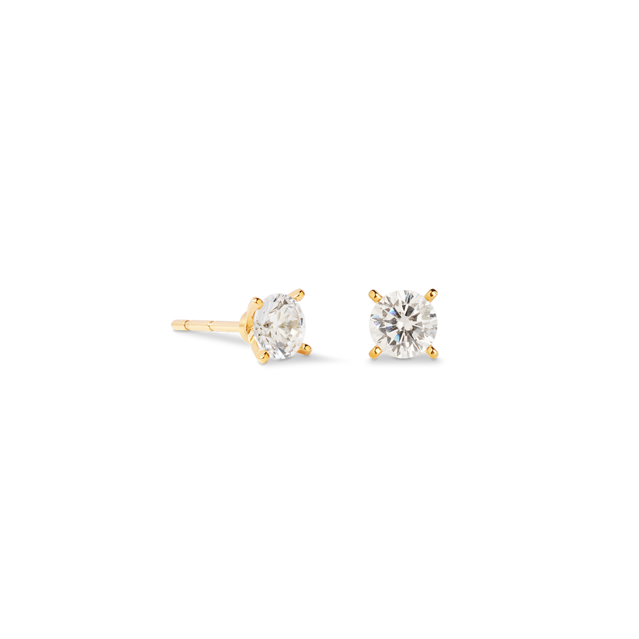 Stud earrings Glam Dot 5 mm gold-crystal