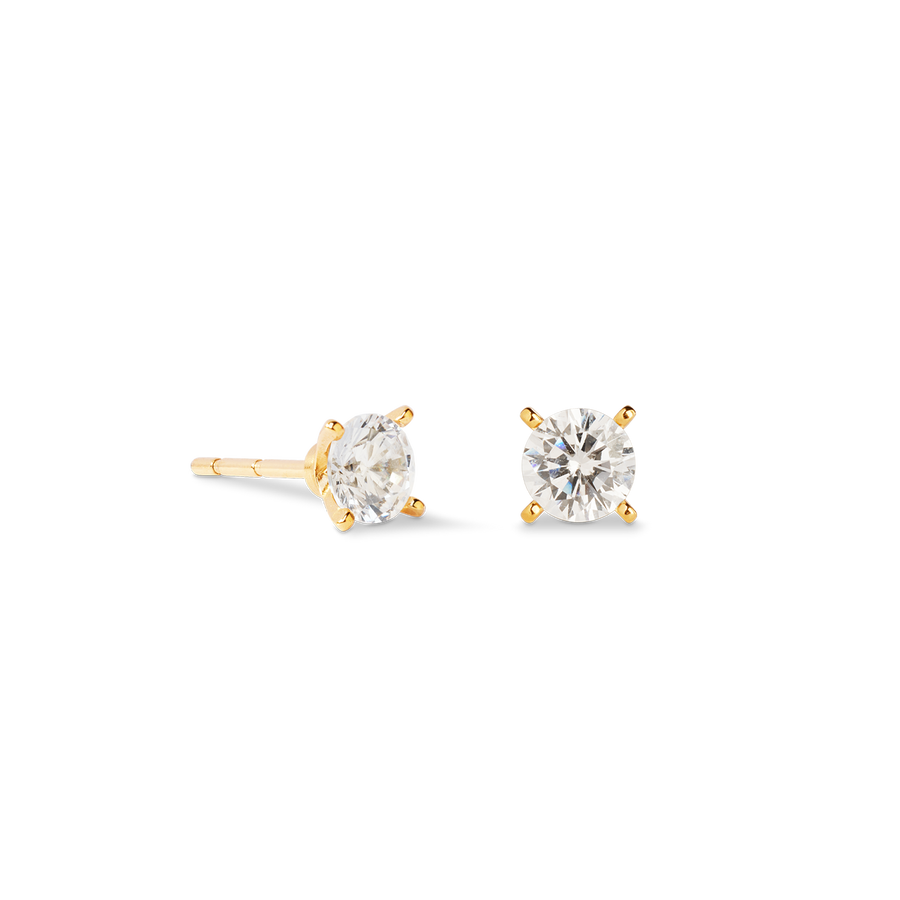 Stud earrings Glam Dot 5 mm gold-crystal