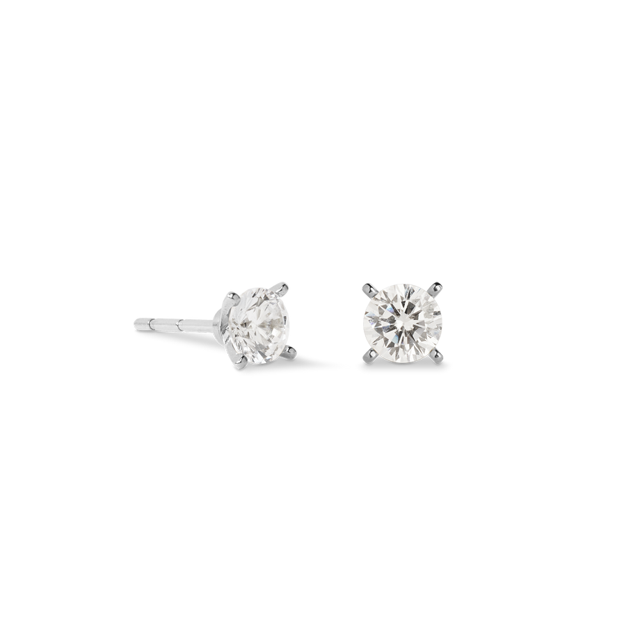 Stud earrings Glam Dot 5 mm silver-crystal