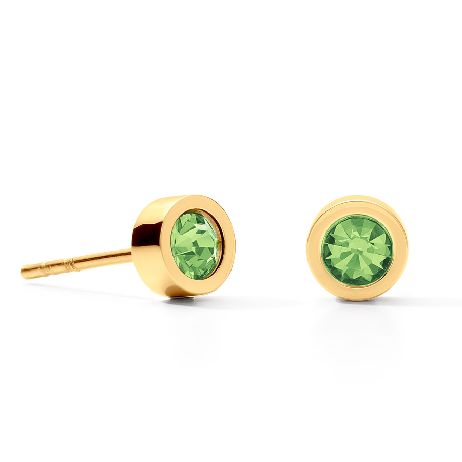 Earrings Sparkling Dot gold green