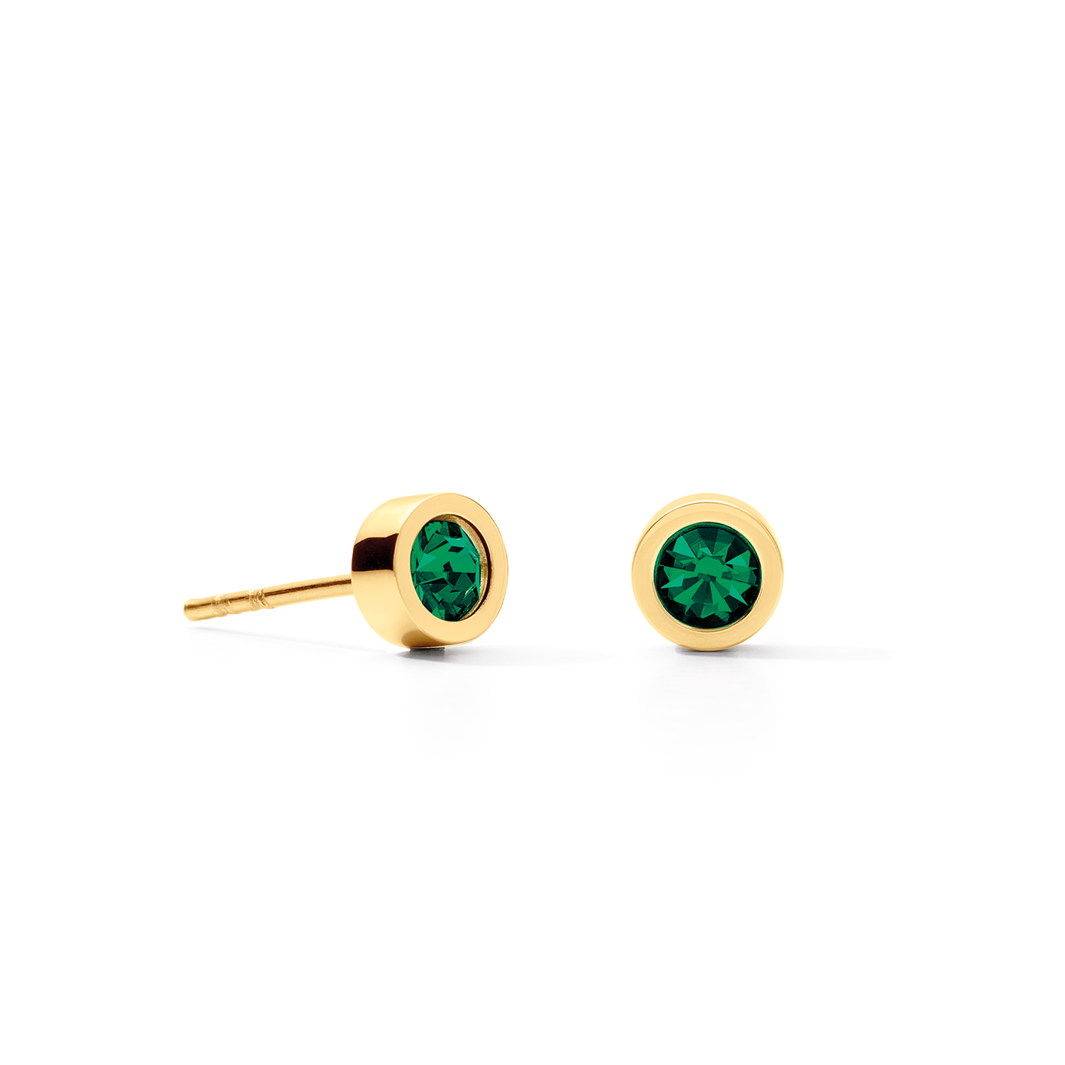 Earrings Sparkling Dots gold dark green