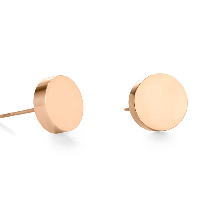 Earrings Round stainless steel rose gold