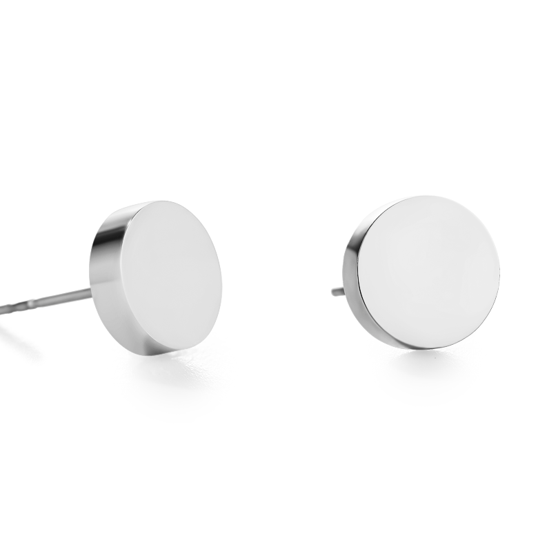 Earrings Round stainless steel silver