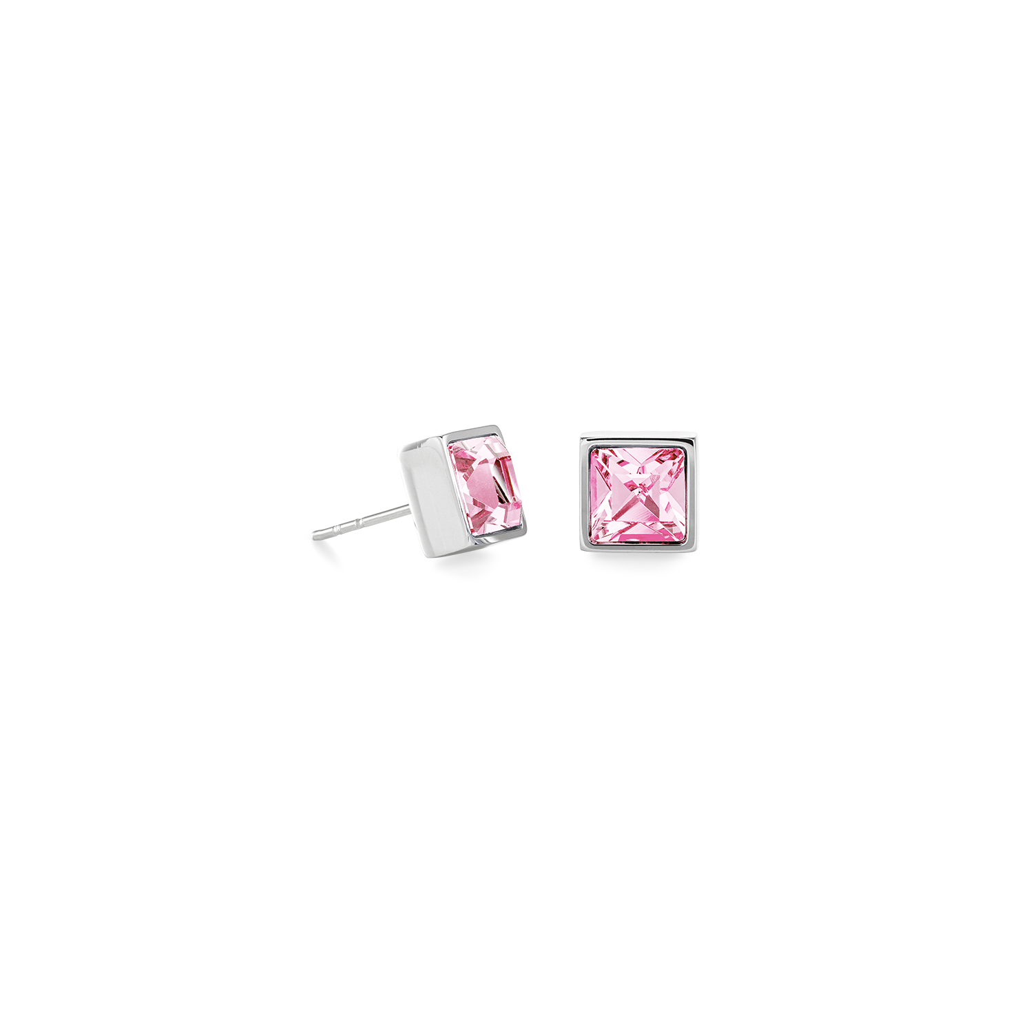 Brilliant Square big earrings silver light