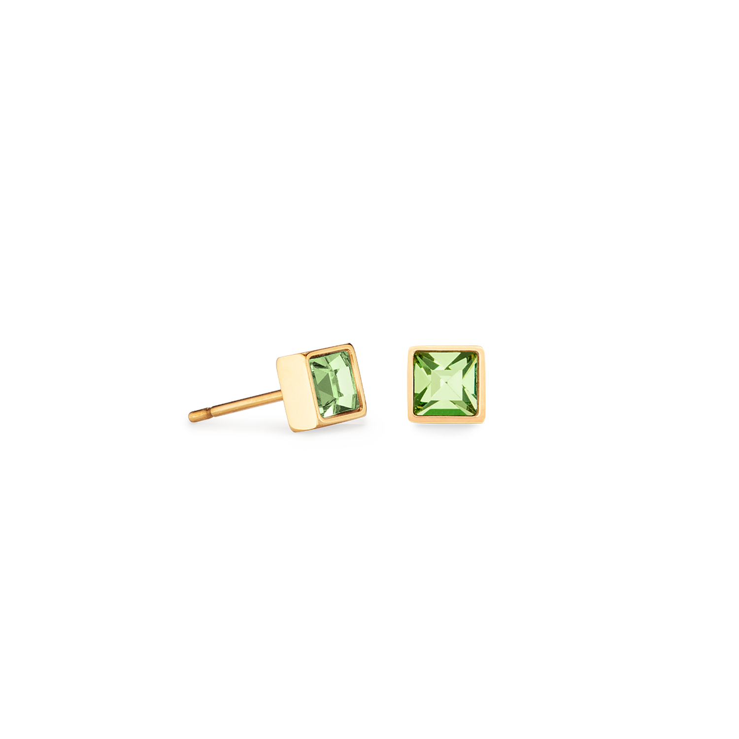 Brilliant Square small earrings gold