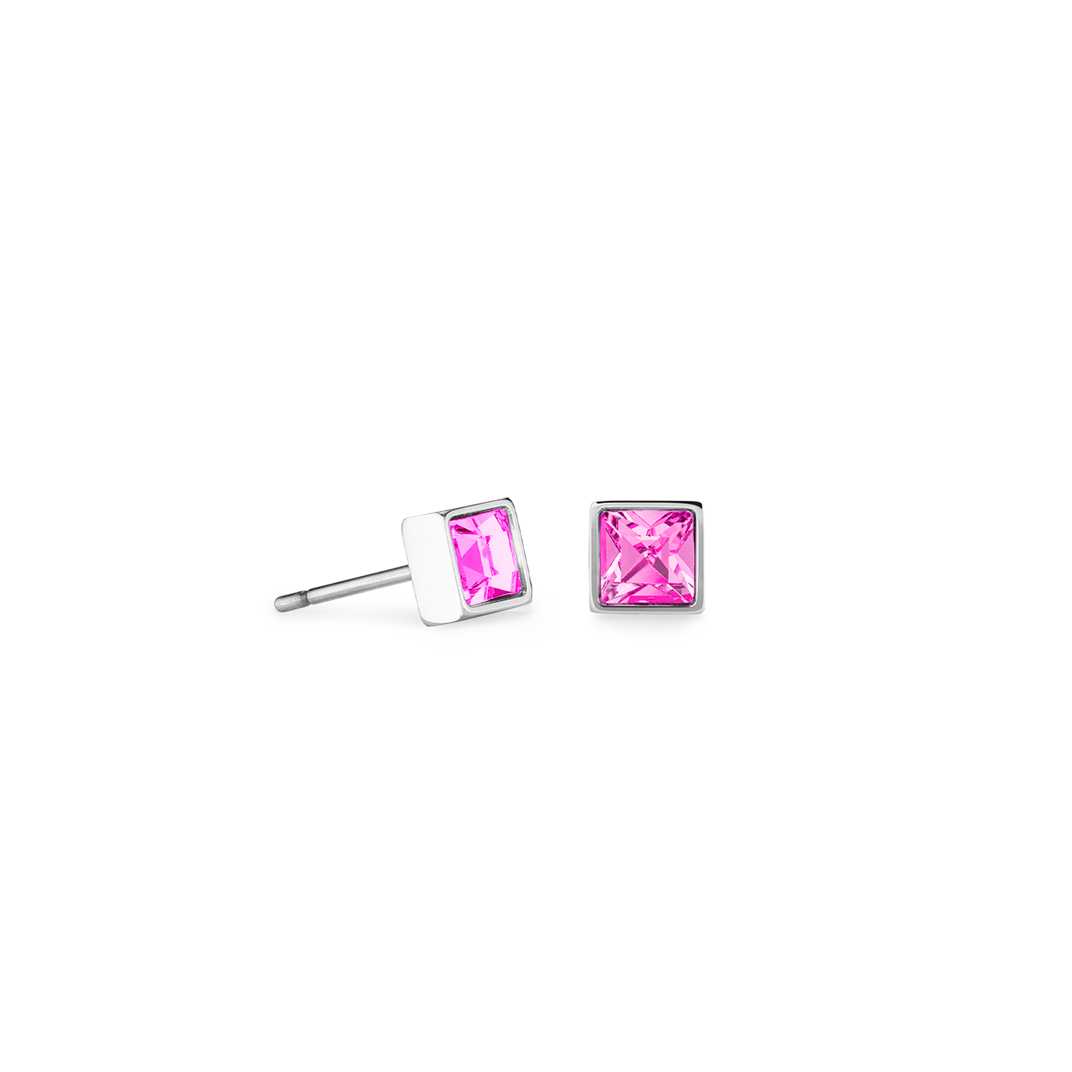 Brilliant Square small earrings silver