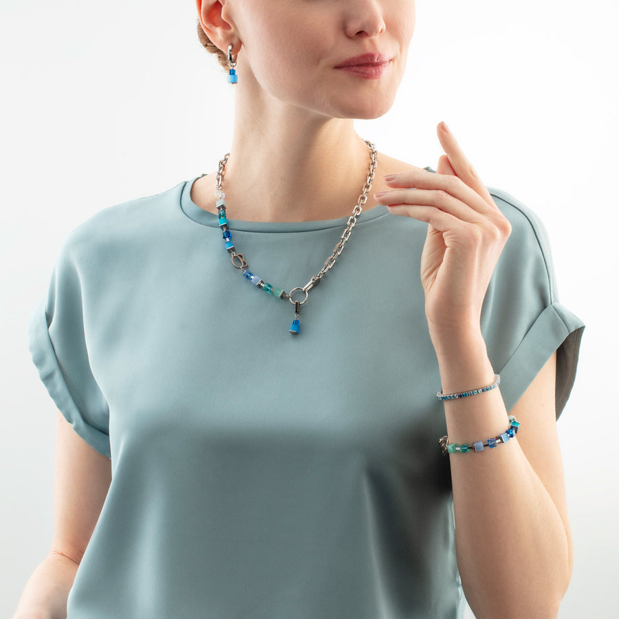 Tennis bracelet silver-blue