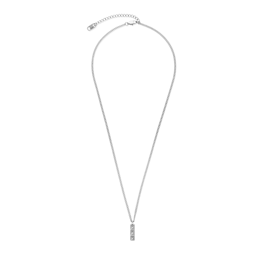 Necklace Spikes Trio Bar silver