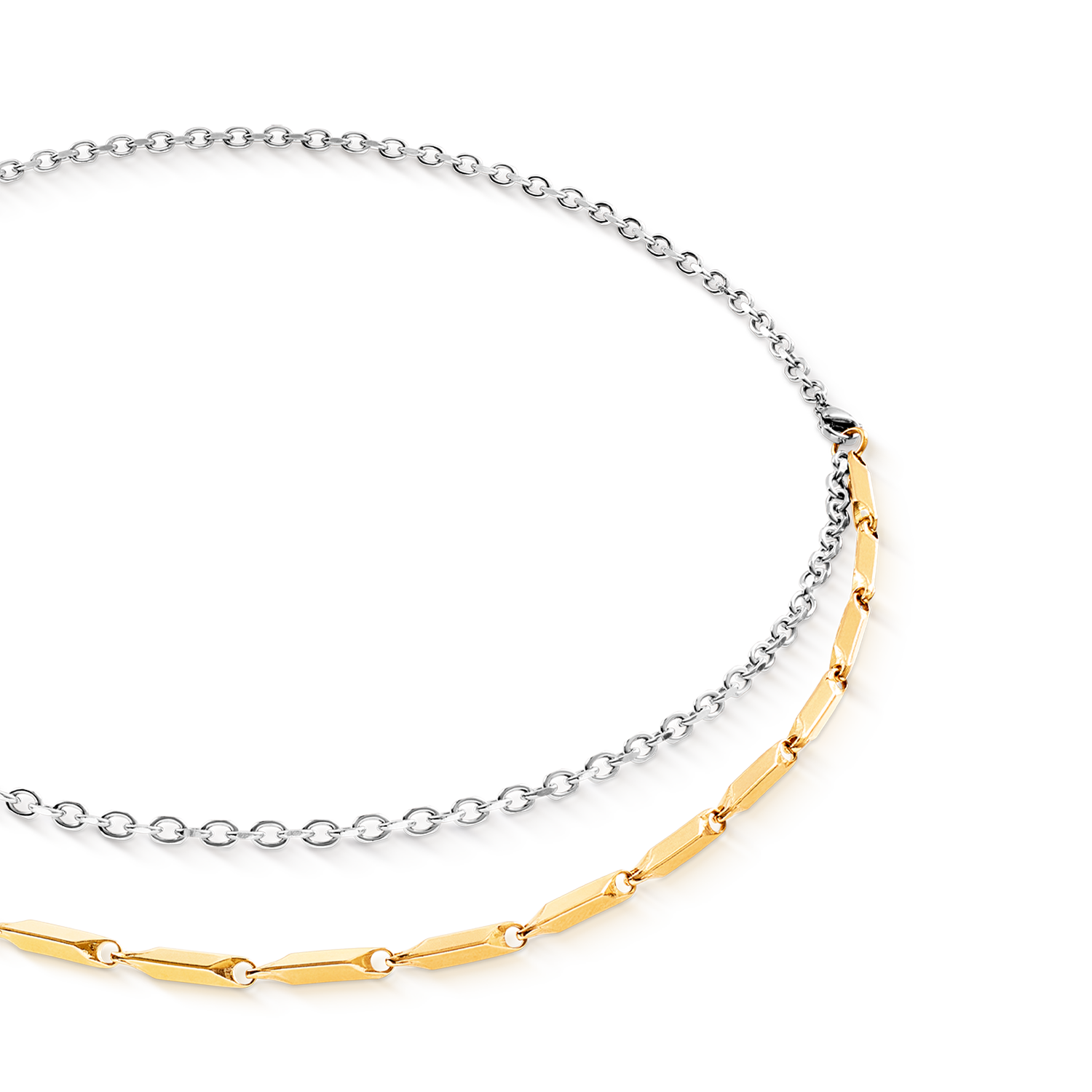 Necklace Twisted Layers Duo bicolour