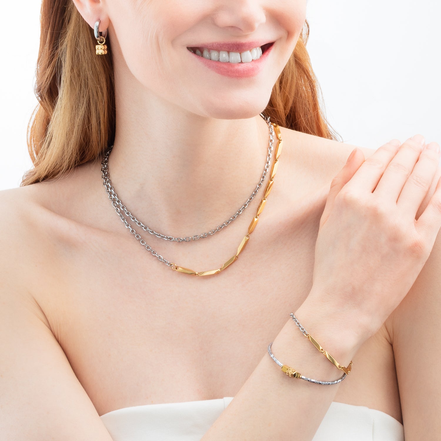 Necklace Twisted Layers Duo bicolour