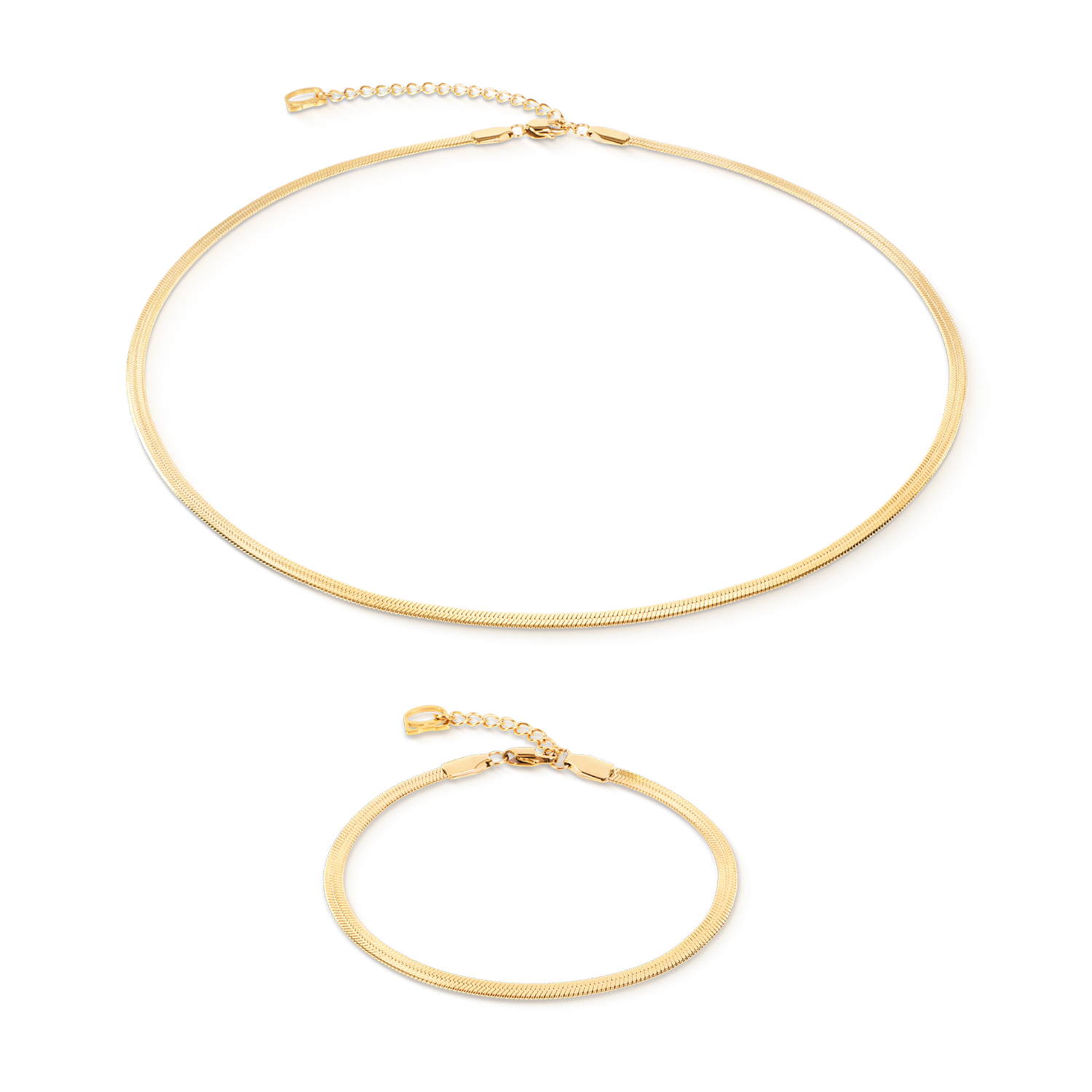 Flat Snake Chain Bracelet Gold