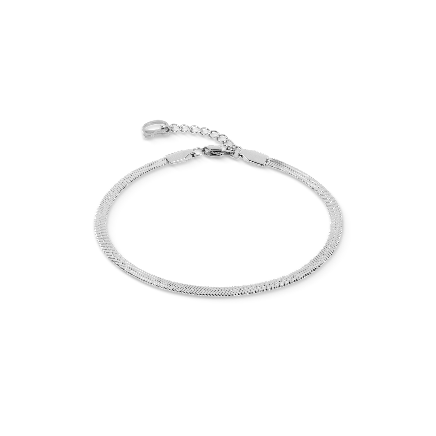Flat Snake Chain Bracelet Silver